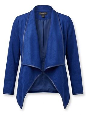 IMAN Royal Blue Draped Blazer